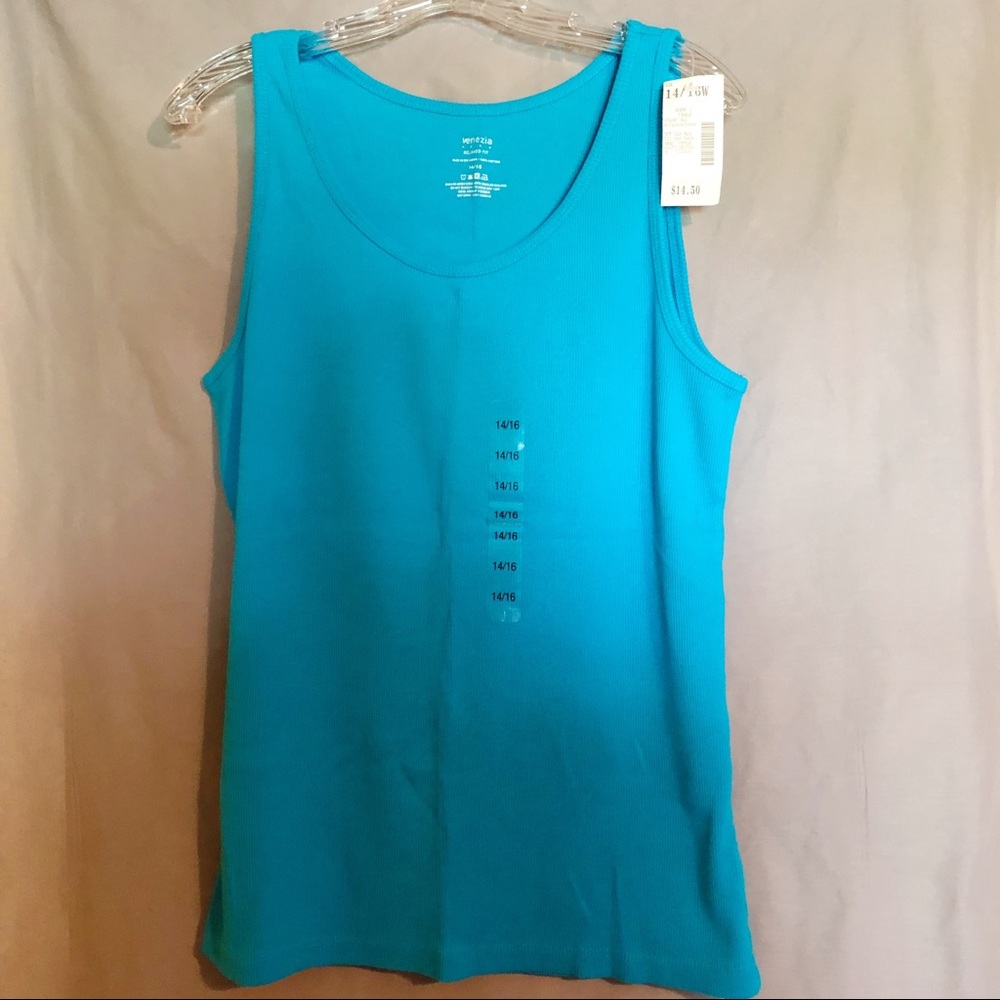 NWT Relaxed fit ribbed scoop neck tank top 14/16